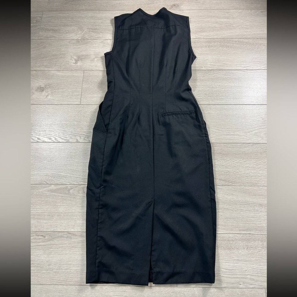 Balenciaga Paris Vintage Wool Midi Length Black Dress - Picture 5 of 16